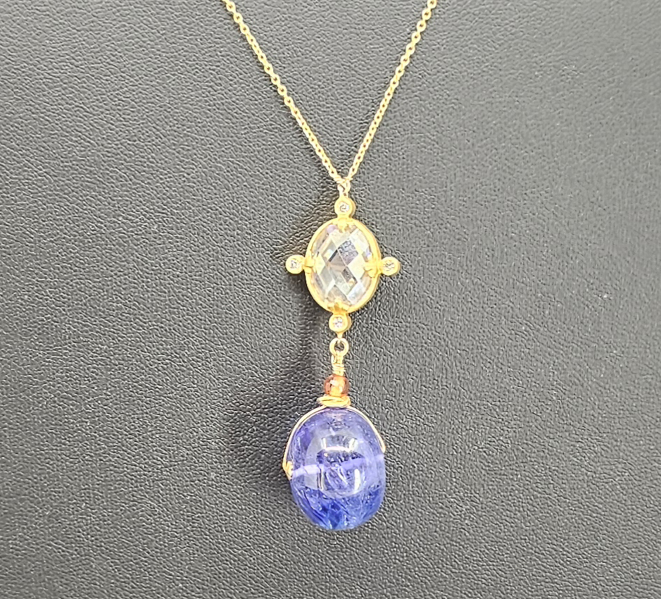 "What Happens in Vegas..." 204 Carat Tanzanite Necklace in 14k gf