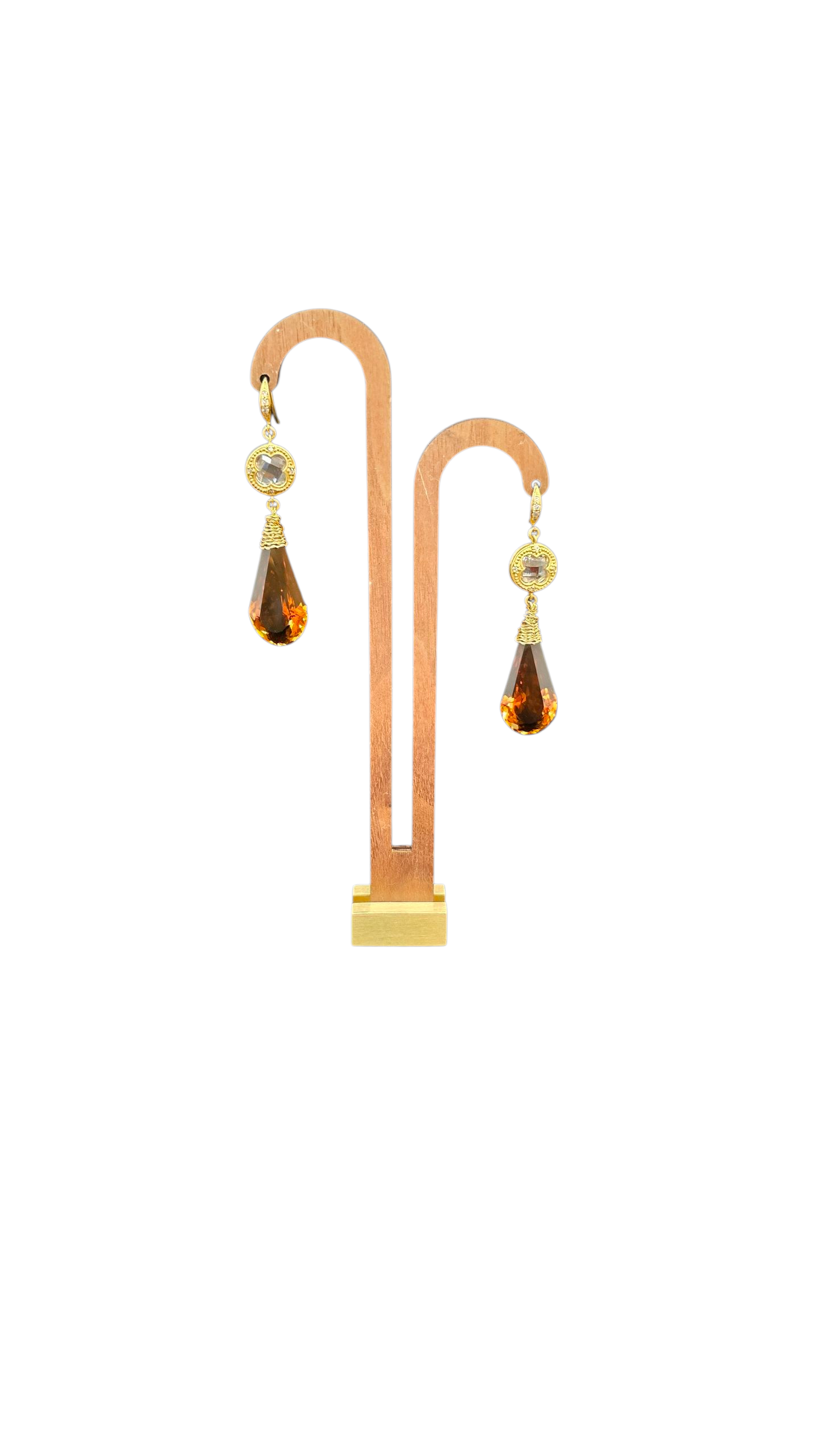 "Seasons Change" 28 Carat  Bi-Color Citrine Earrings in 18k Gold Vermeil