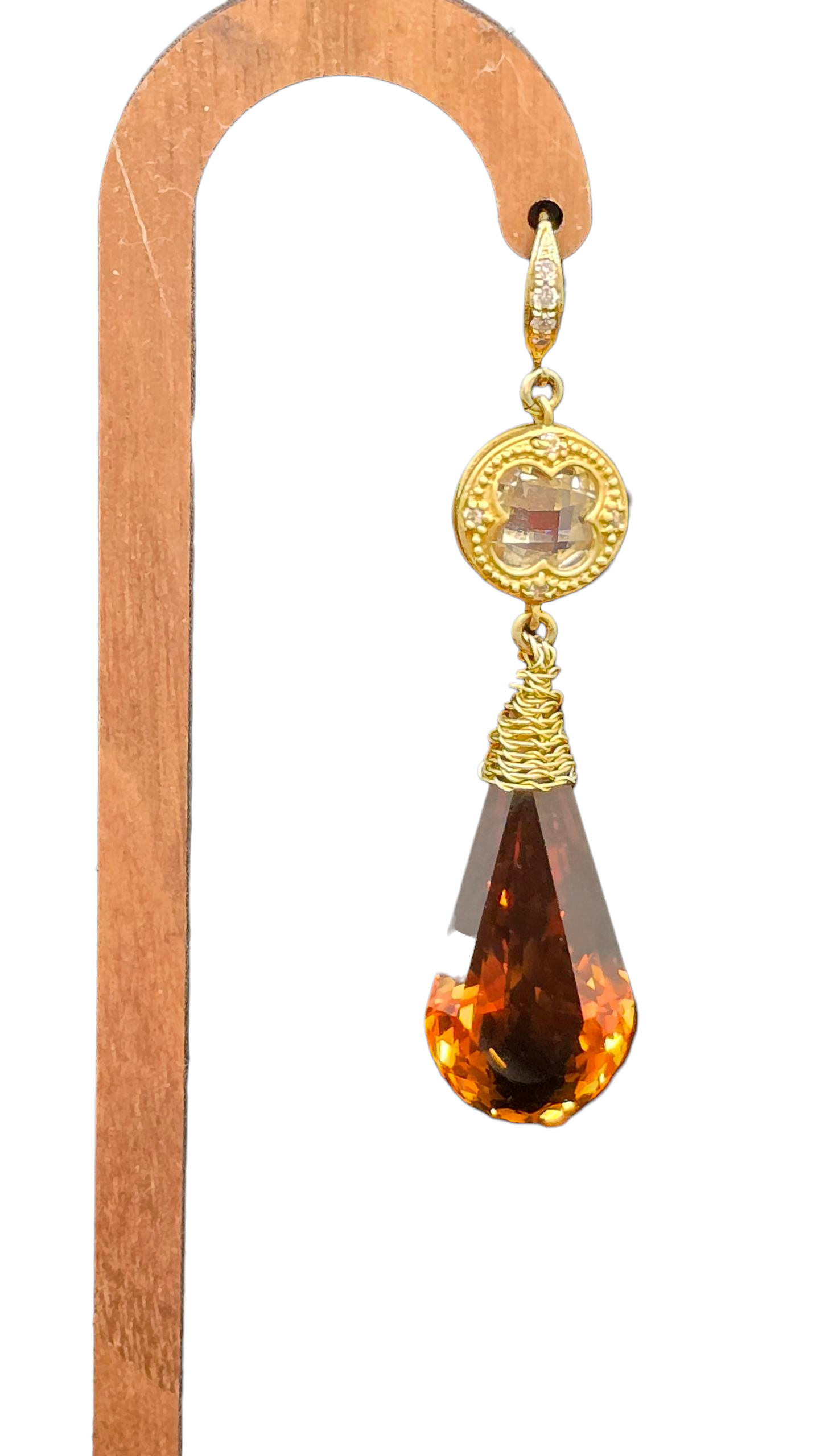 "Seasons Change" 28 Carat  Bi-Color Citrine Earrings in 18k Gold Vermeil