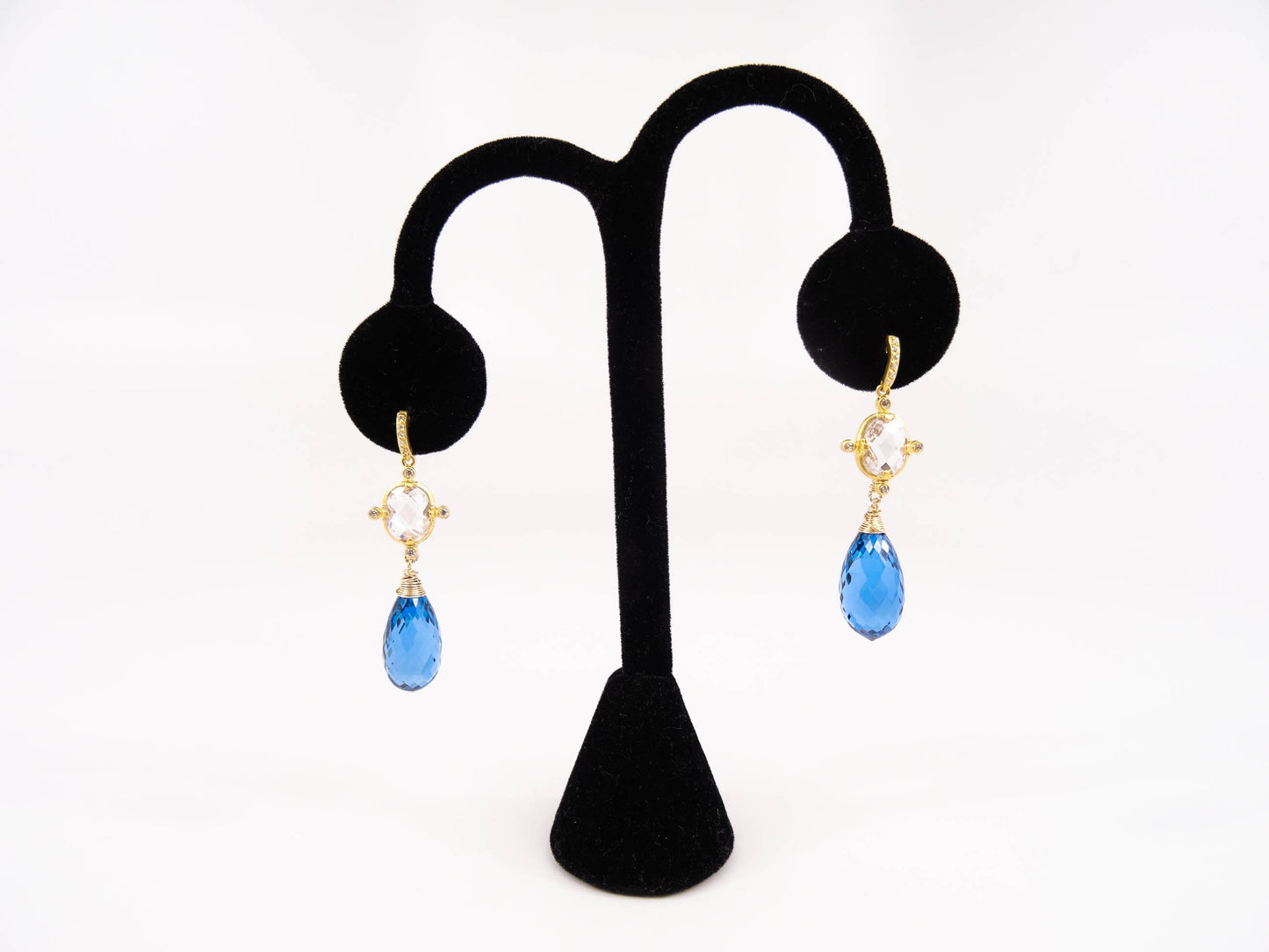 "Ocean View" 21 Carat London Blue Topaz Gemstone Earrings