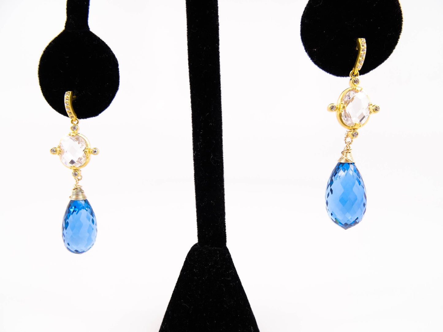 "Ocean View" 21 Carat London Blue Topaz Gemstone Earrings