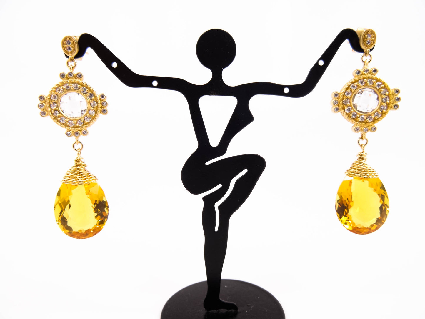 "Worth the Complements" 29 Carat Pear Cut Lemon Citrine Earrings