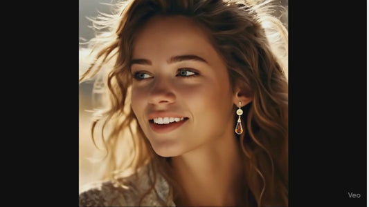 "Seasons Change" 28 Carat  Bi-Color Citrine Earrings in 18k Gold Vermeil